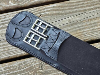 Ceinture De Dressage Rembourrée Devoucoux Chiberta Neuve, Taille 32-80 Cm, Cuir Noir