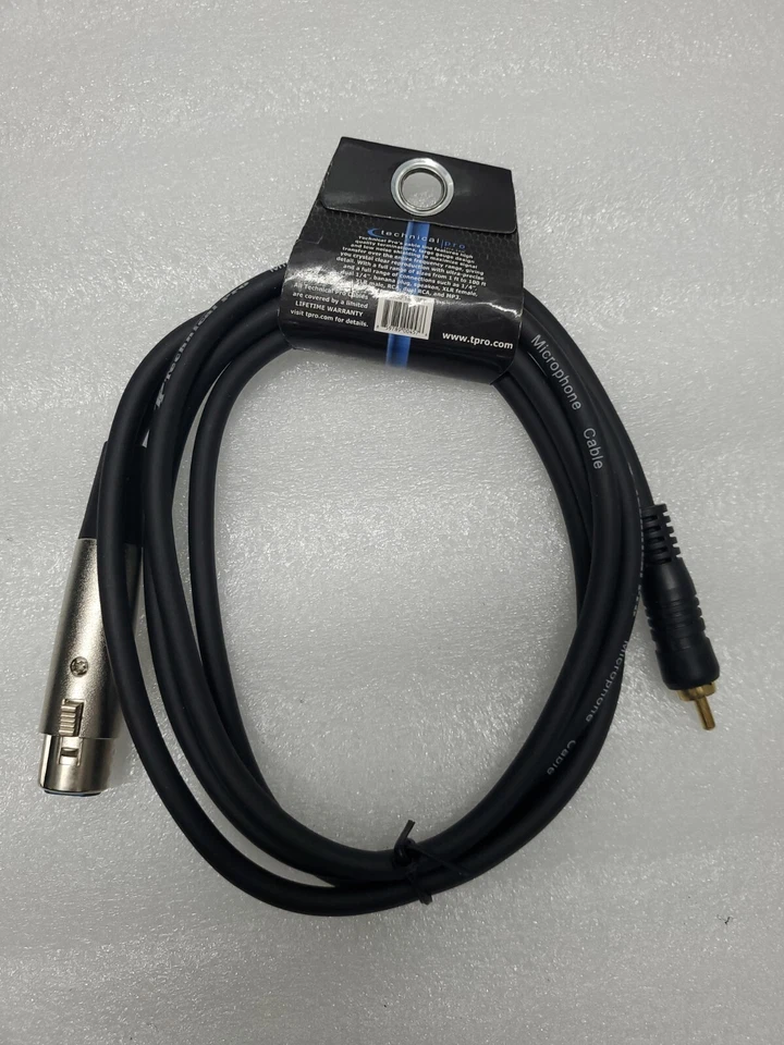 6 FT Technical Pro Microphone Cable XLR Female to RCA Male Plug Audio 18 GUAGE. - Image 2 of 4