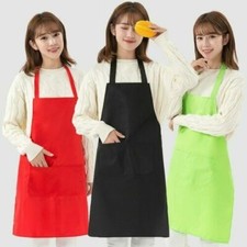 Chef Apron Kitchen Chromatic Catering Cooking Unisex Waterproof Pocket Gowns