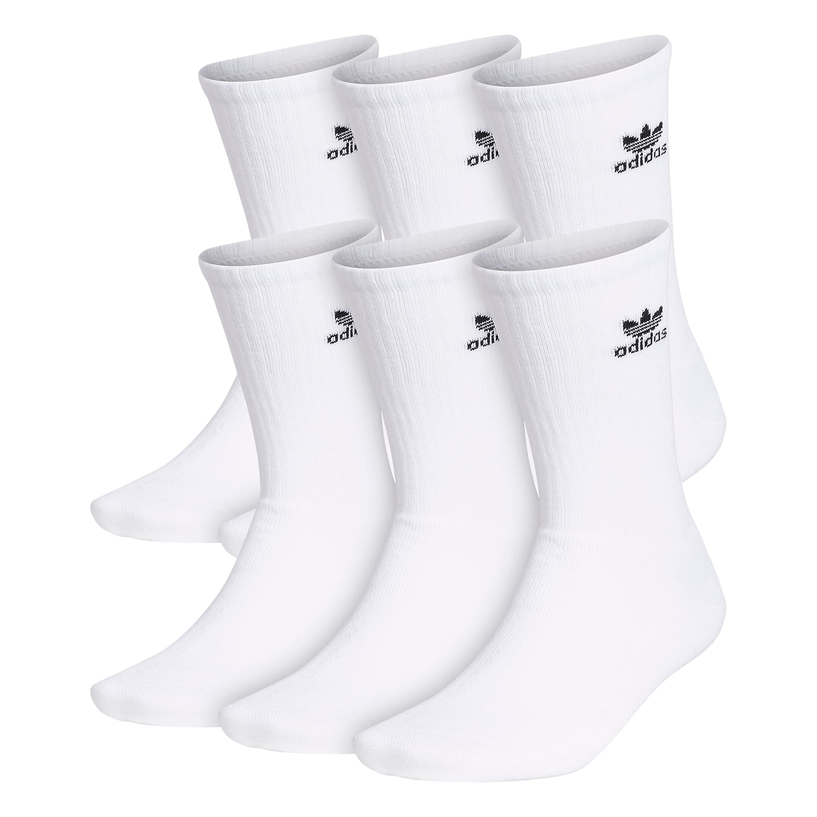 носки adidas Originals ESF13215 унисекс Trefoil Crew 6 пар белые большого размера США 5790₽