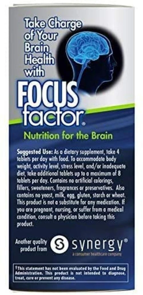 Suplemento cerebral Focus Factor multivitamínico mejora la memoria y el aumento de la claridad Foto 2 de 4