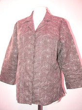 Anne Carson Linen & Embroidered Classic Blazer/ Jacket Brown B 42" Uk Xl