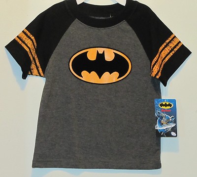 New Boy's DC Comics Black & Gray BATMAN Shirt w/ Velvet Decal, Size  2T