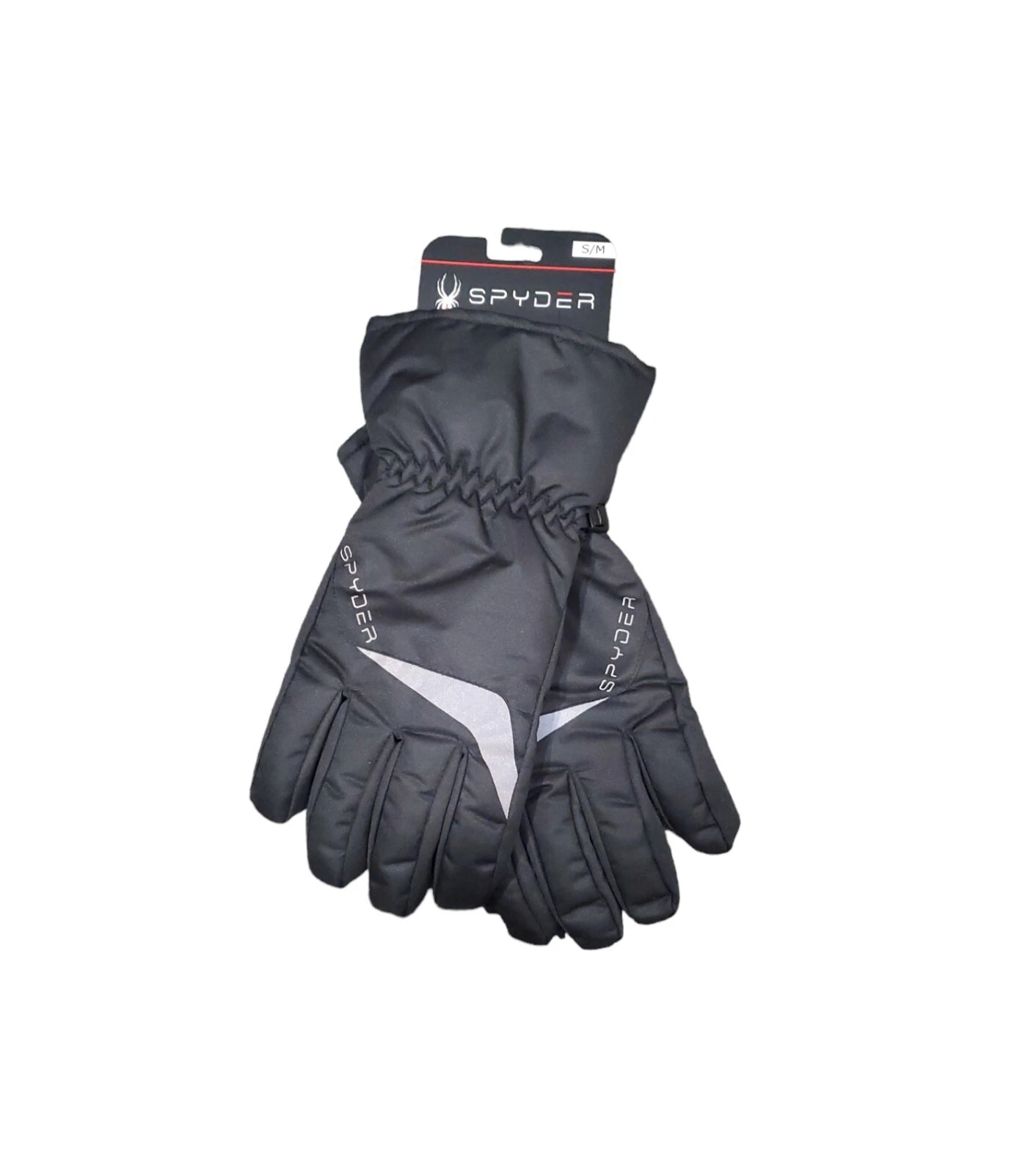Men's Spyder Insulated Ski Winter Gloves Black Reflective Size S/M NWT