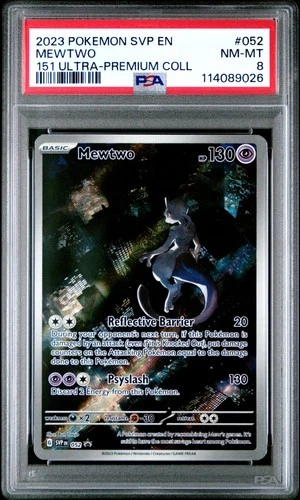 2023 POKEMON SVP EN-SV BLACK STAR PROMO 151 ULTRA-PREM COLL #052 MEWTWO PSA 8