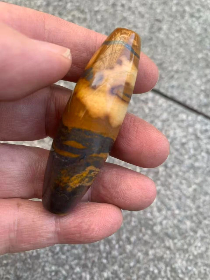¡Maravilloso abalorio Dzi de ágata natural tibetana único!!! Foto 2 de 4