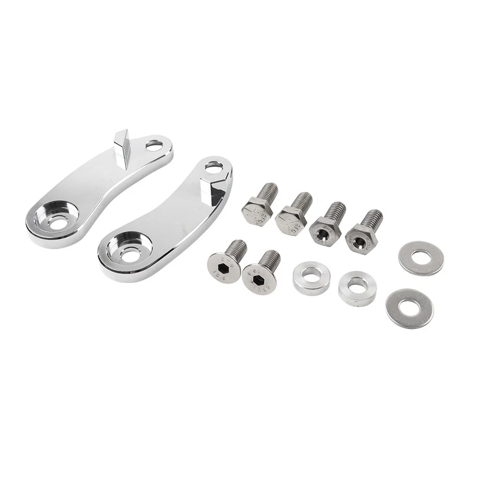 Turn Signal Mount Relocation Kit For Harley Softail Bad Boy Springer Silver - Image 2 of 4