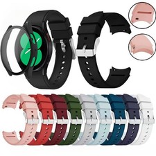 PC Case Silicone Band for Samsung Galaxy Watch 4/5/6/7/FE 40mm/44mm Strap Cover