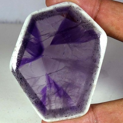 152.10Cts 100% Natural Excellent Amethyst Slice Gemstone Fancy Cab 43x 57x 06mm