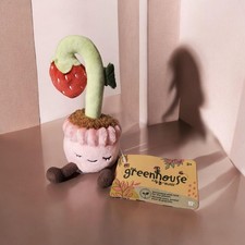 NWT Greenhouse by Russ Plush Strawberry Plant 6 INCHES-Potted Plant Kaitlyn