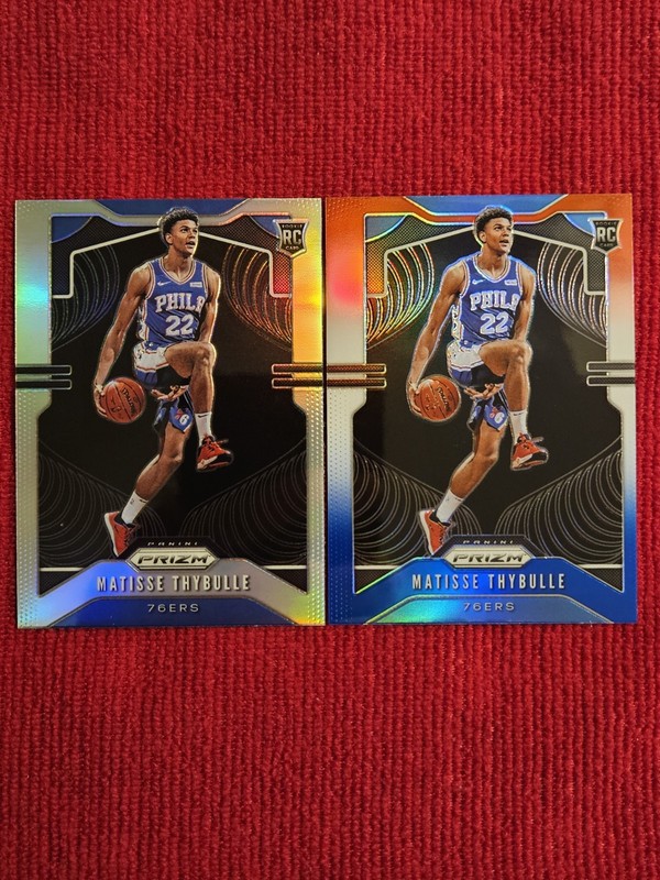 Matisse Thybulle 2019-20 Prizm Silver RC ×2 Lot Sixers/Blazers Red White Blue