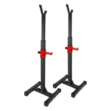 2PCS Adjustable Squat Rack 45"-70.5" Steel Press Stands Barbell Dumbbell Bench