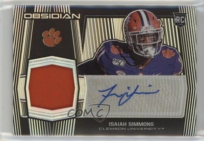 2020 Panini Obsidian Draft Picks Jersey /30 Isaiah Simmons Rookie Auto RC 0a8t
