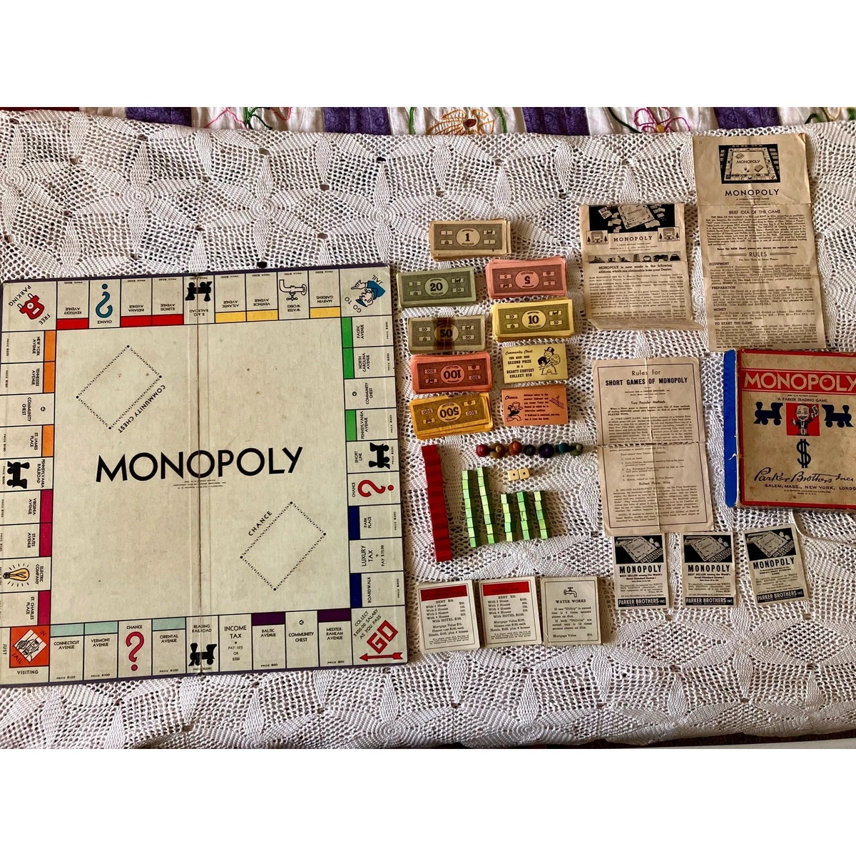 Monopoly Ancien (1936-37) - Parker Brothers - Édition Rare Et