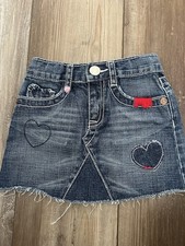Baby Gap Denim Skirt With Embroidered Patch Hearts Stitched 2T