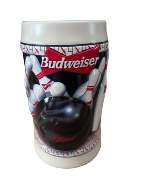 Vintage 1996 Budweiser Anheuser Busch Bowling  STRIKE!  Beer Stein