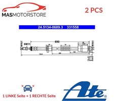 BREMSSCHLAUCH BREMSLEITUNG PAAR VORNE ATE 245134-06893 2PCS A FÜR BMW X3,X4,F25