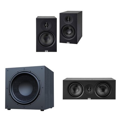 Elac Debut 3.0 Db63 Black Bookshelf Speakers With Debut 15 Inch Subwoofer And...