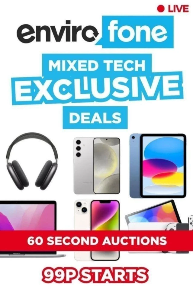 Envirofone 📲 eBay LIVE 🔔 Mixed Tech Auction Listings‼️ 99p Starts⭐