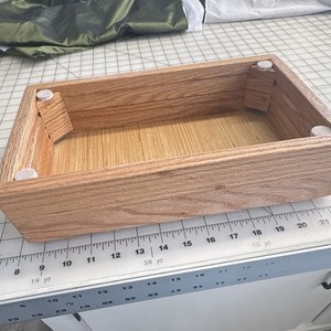 Singer 99, Spartan sewing machine base. Oak