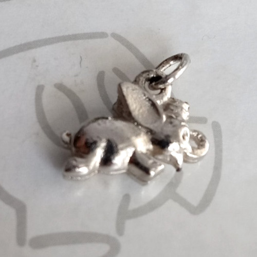 Dumbo Flying Charm Pendant Walt Disney Productions Silver Tone Vintage