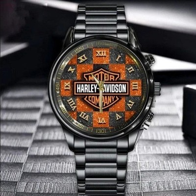 Personalized Harley Motor Racing Davidsonn Black Stainless Steel Watch For Men