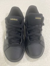 Adidas Black Grand Court 2.0 Lace-Up Sneakers Size 1 Youth