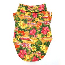 Sunset Hibiscus Tropical Dog Camp Shirt Sizes XS 2XL NEW Doggie Design