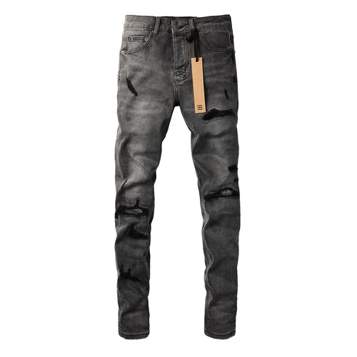NEU KSUBI Herren dunkelgrau Patch Distressed Hose High Street Mode Jeans - Bild 3 von 12