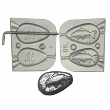 Mould for inline Dump flat pear with carp logo 60+90g Carp Fishing weights