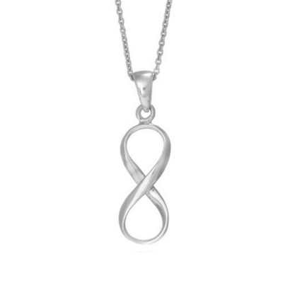 Sterling Silver Dangle Infinity Charm Pendant Necklace Endless Love Forever