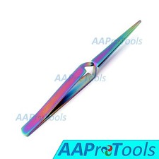 Stainless Steel Multi Rainbow Color 3D Eyelash Extension Tweezers X Type Str