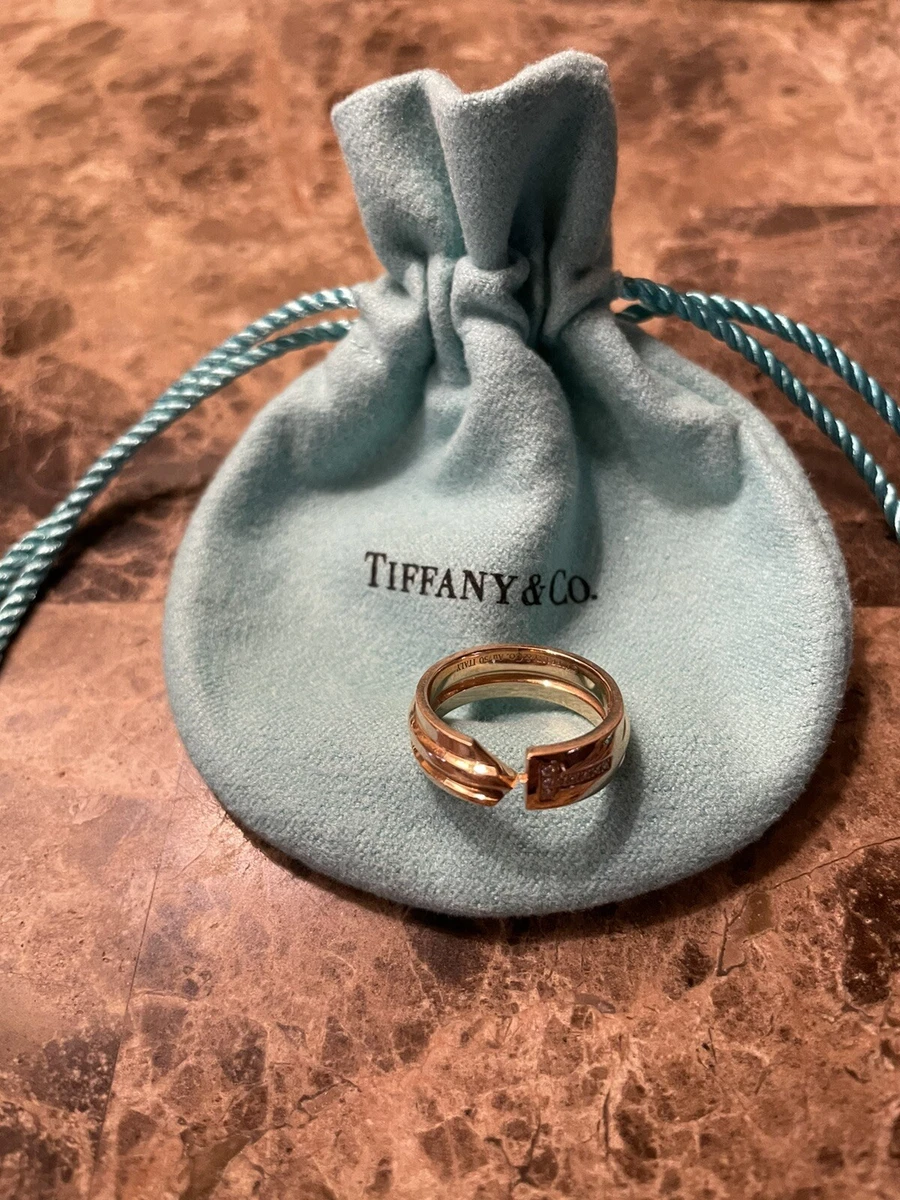 Authentic Tiffany Modern Key Ring 18K Yellow Gold Diamond