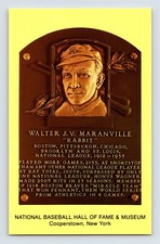 Postcard Baseball Walter Rabbit Maranville Hall Fame Plaque 1990s Unposted