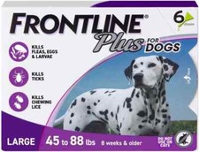 Front Plus For Dogs 45 to 88 LBS 6 Doses 6 Month Supply Brand New Free shipping