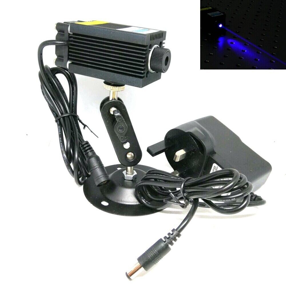 Focusable 450nm 1000mW Blue Dot Laser Module 1W Diodes 12V Power Locator Holder