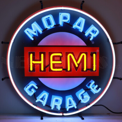 Hemi Powered neon sign Mopar 326 Dads Garage wall lamp light SRT Hellcat Charger