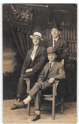 Edwardian Period Men's Fashion 1910 To 1920 RPPC Edwardian