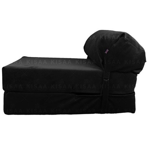 VELVET Fold Out Sofa Bed Sleep Over Guest Single Futon Sofa Z Bed Seat - Picture 4 of 37