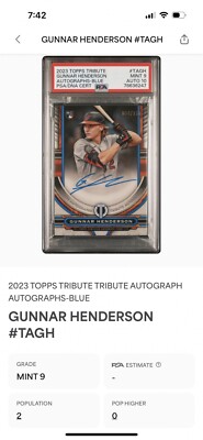 2023 Topps Tribute - Tribute Autographs Blue #TA-GH Gunnar 