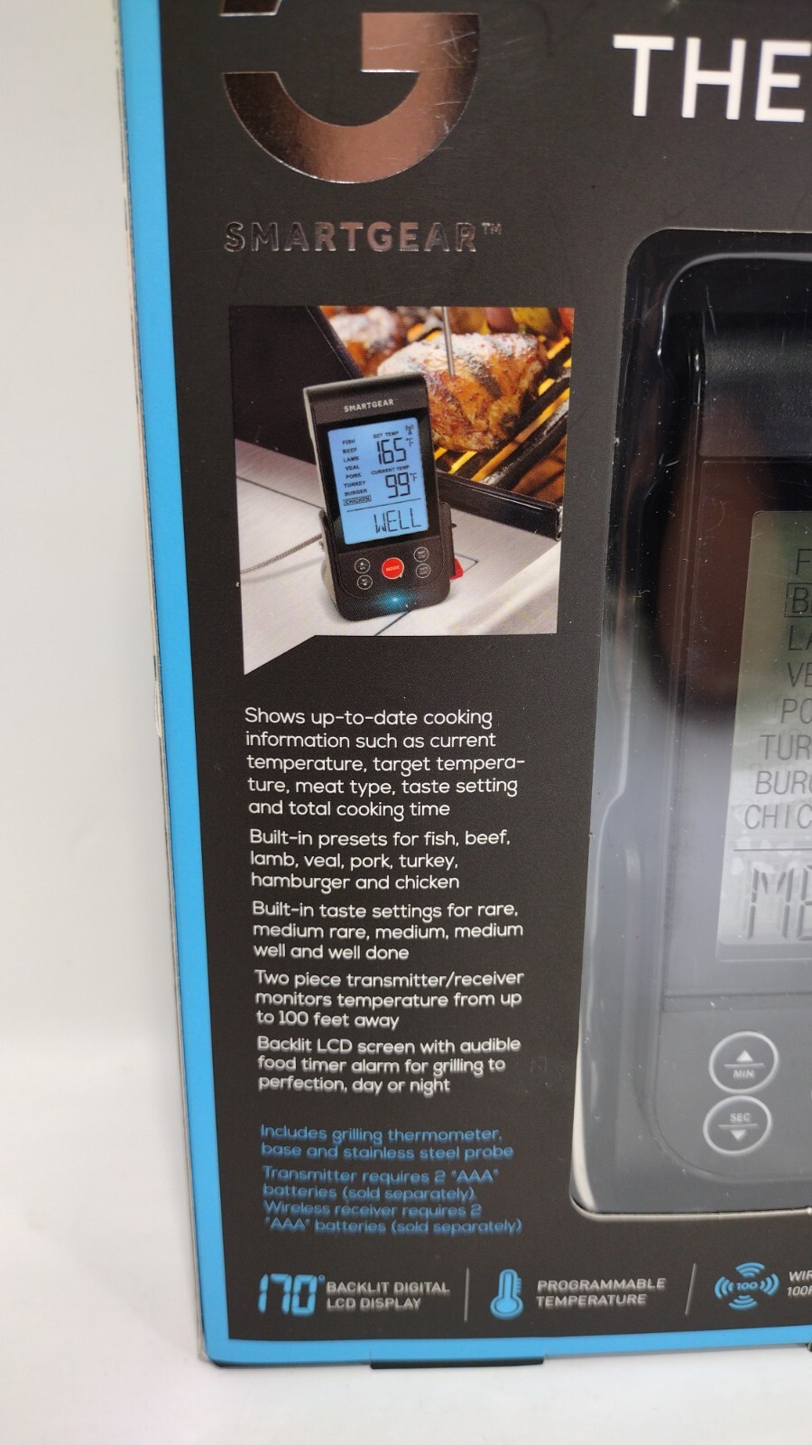 Smart Gear Wireless Grilling Thermometer for Grills & Ovens Never Used