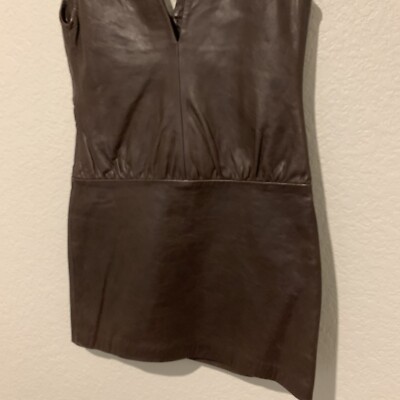 NEW NWT $169 Zara Burgundy Leather Short Dress 5479/014 XS Small | eBay