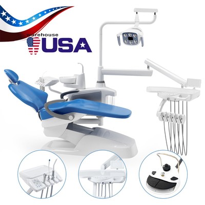 Dental Unit Chair Computer Controlled Hard Leather DC Motor +Doctor Stool FDA