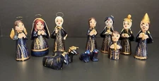 Hand-Painted Mexican Folk Art Nativity Set  12-Piece Handcrafted Figurines  Vibr