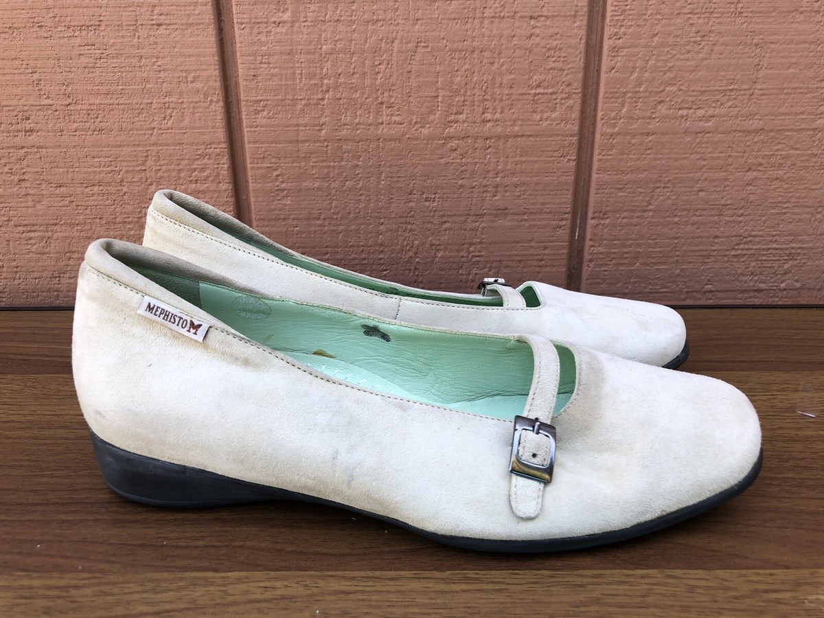 MEPHISTO Women US 7 Beige Suede Slip On Mary Jane Loafers  display picture 1