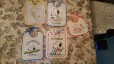 Peanuts Snoopy Monday Tuesday Wednesday Thursday Baby Bibs Vintage