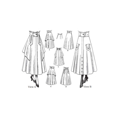Past Patterns 9384 - Late 1910s Three or Four Piece Skirt Sewing Pattern
