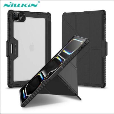 For iPad Pro M5/Air M4 2026 Slide Camera Cover Auto Wake Fold Stand Leather Case