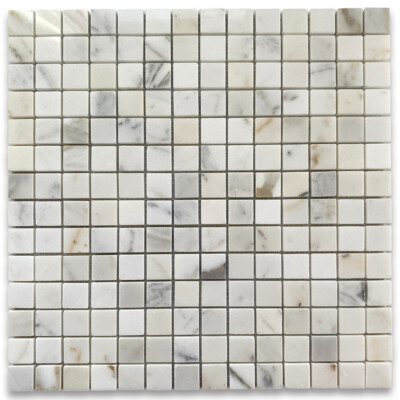 G23XP Calacatta Gold Calcutta Marble 3/4'' Grid Square Mosaic Tile Polished