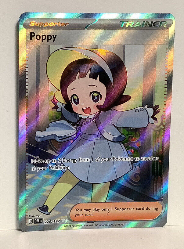 Popi (Poppy) 220/197 Shiny Full Art - Ultraboost X Écarlate et Violet 03  Flammes Obsidiennes - Box of 10 Pokemon French cards